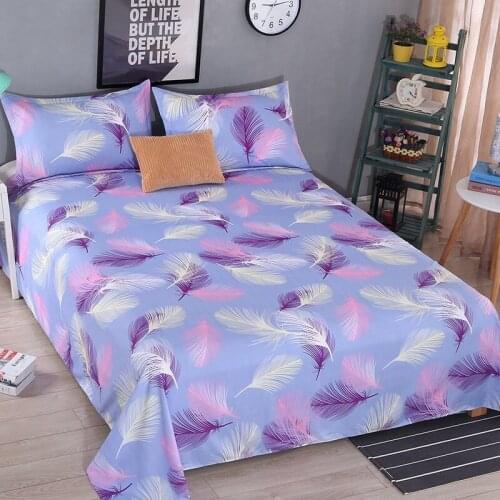 2021 Summer bed set 3 pcs soft bed sheet 1pcs and cotton pillowcase 2pcs for full queen king bed Pink Purple Blue Red Yellow