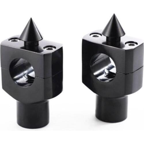 2x Spike Universal 1" 25mm Motorcycle Bike Handlebar Riser Clamp Taper For Harley Honda Yamaha Suzuki Chopper Bobber