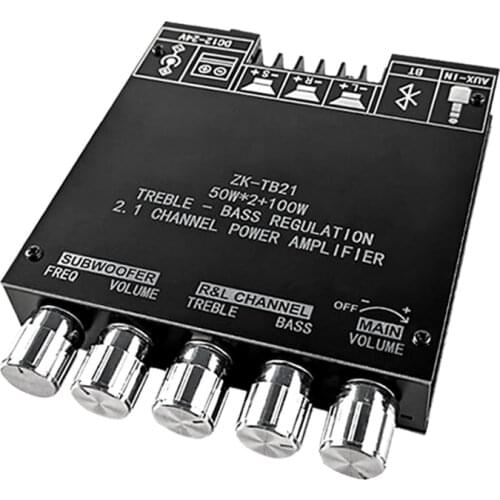 2X50W+100W Bluetooth 5.0 TPA3116D2 Power Subwoofer Amplifier Board 2.1 Channel Class TPA3116 Audio Stereo Equalizer Amp