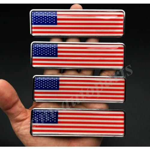 4x Metal USA American Flag Trunk Emblem Badge Motorcycle Sticker Fairing