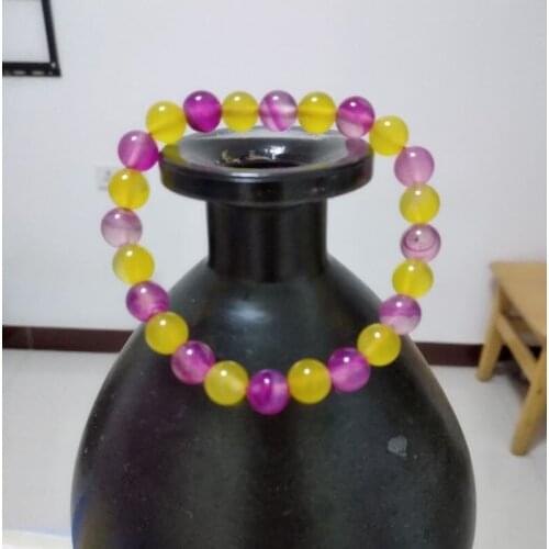 8mm Nature colorized calcedony Bangle Mala bead chromatic chalcedony Bracelet Amulet