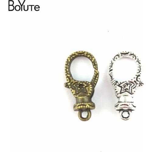 BoYuTe (40 Pieces/Lot) 10*20MM Zinc Alloy Antique Bronze Silver Plated Lobster Clasp Jewelry Findings Components Diy Handmade