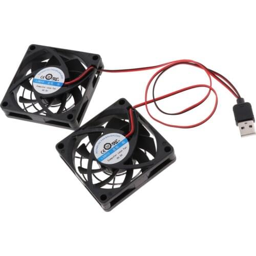 Computer Case Fan USB Radiator Cooling Heatsink with 2 Fans 7cm for Router Desktop PC Video Game Console Universal