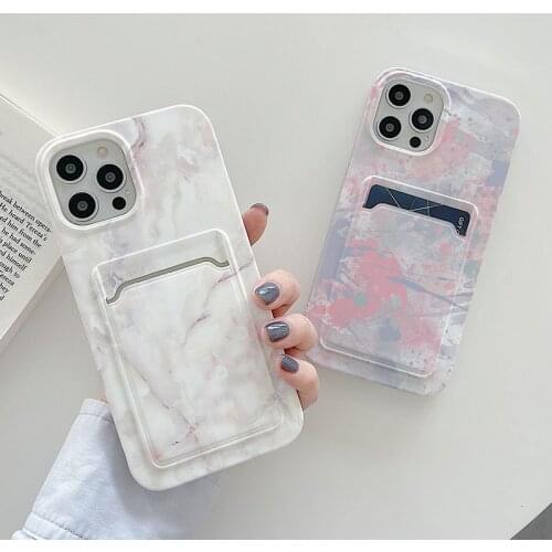 Phone Case For iPhone 12 Mini 11 Pro X XR XS Max 7 8 Plus Art Marble Wallet Funda With Card Holder Soft TPU For iPhone 11 Case