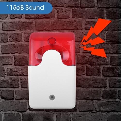 Home Security Alarm Flashing Light Strobe Siren Durable Lndicator Light 12V Sound Alarm Strobe Flashing Red Light Sound Siren