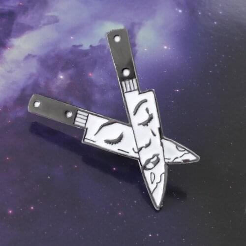 Enamel Pins Creative Knifes Brooch My Girl Crying Gorgeous Knife Denim Lapel Punk Badge backpack Accessories Best Friends Gifts