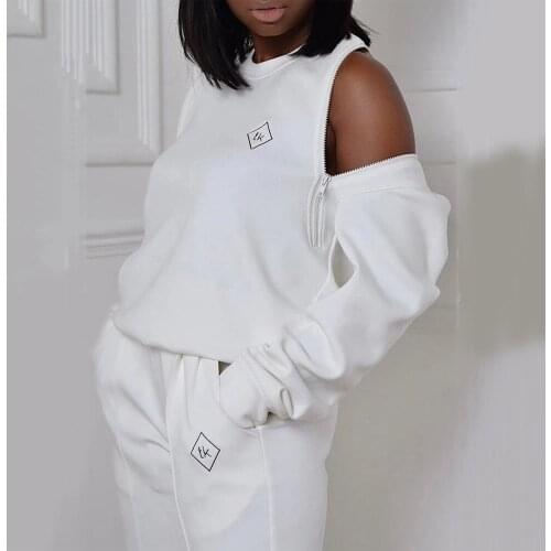 Autumn Winter Hoodies Round Neck 2021 New Plus Size White Letter Print Solid 4XL 5XL Fashion Tops Shirts Hoodies Oversized Big