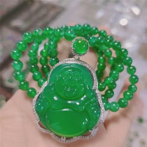 Koraba Buddha Pendant Sweater Chain Natural Necklace Beads Long Luxury Jewelry Collares Choker Necklace for Women