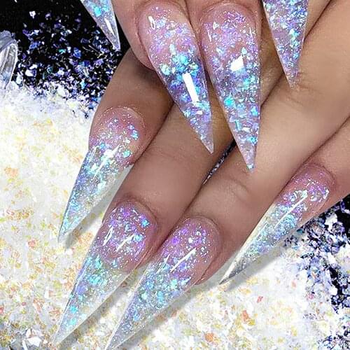 Colorful Holographic AB Nail Glitter Flake Shell Sparkly Sequins Irregular Paillette DIY Gel Polish Manicure Nail Art Decoration
