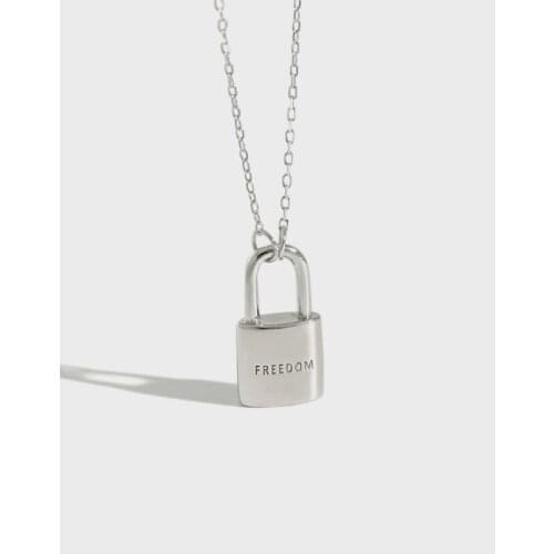 Cute 925 sterling silve lock heart pendant necklace women best friendd gifts, simple woman necklaces & pendants chains jewelry