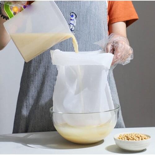 Reusable Food Grade Nylon Food Storage Bags Filter Bag Beer Milk Oil Mesh Washable Kitchen Fruit Vegetable Bag with Drawstring