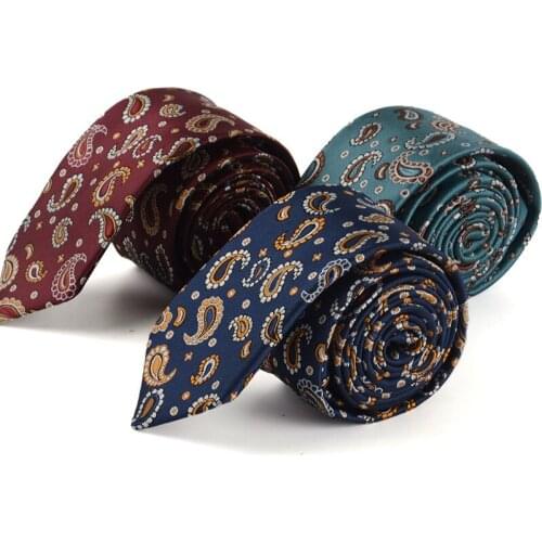 Mens Tie Classic Paisley Stripe Vintage Silk Jacquard Necktie Accessories Daily Wear Cravats Wedding Party Gifts Man Necktie