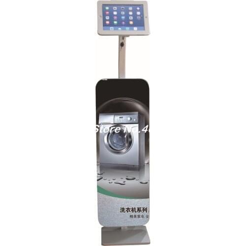 For iPad 2/3/4/air/pro 9.7 inch tablet security floor stand display kiosk standing support with lock anti-theft with billboards