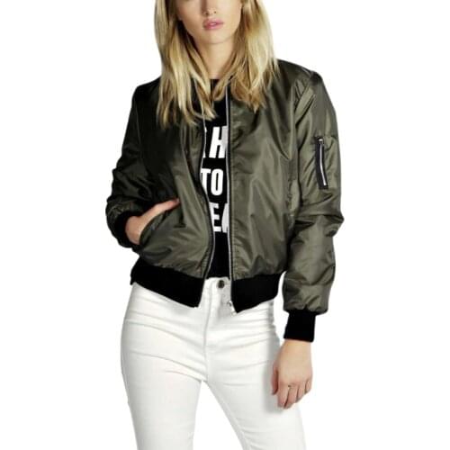 NEW Women Jacket Fashion Coats Autumn Winter Women Thin Jacket Bomber Long Sleeve Coat Casual Stand Collar Outerwear