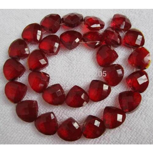 Wholesale 100pcs, 13mm Beautiful Red Glass Fan-Shaped Loose Beads,Min.Order $10,provide mixed wholesale for all items