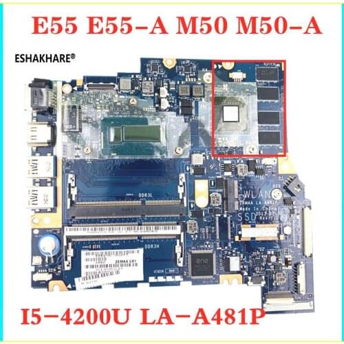 K000151590 ZRMAA LA-A481P for Toshiba E55 E55-A M50 M50-A Laptop motherboard I5-4200U CPU GT740M/2GB GPU tested ok free shipping