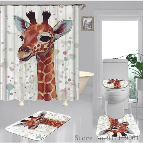 Sunflower Seascape 3D Print Shower Curtain Multi-size Waterproof and Mildew Proof Bathroom Partition Non-slip Bath Toilet Mat