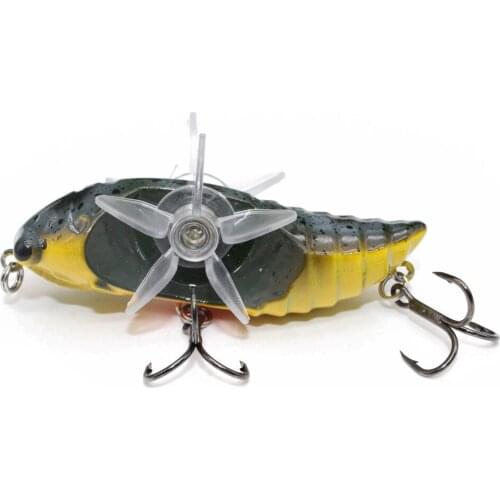 1PCS Towater Cicada Lures 7.5CM 15.5G Rotational Double Propeller Wings Artificial Bait Floating Wobbler Insect Fishing Tackle