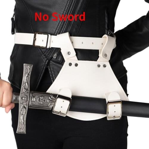 Medieval Renaissance White Sword Belt Waist Sheath Scabbard Holders Larp Knight Battle Weapon Strap Holster Costume Prop