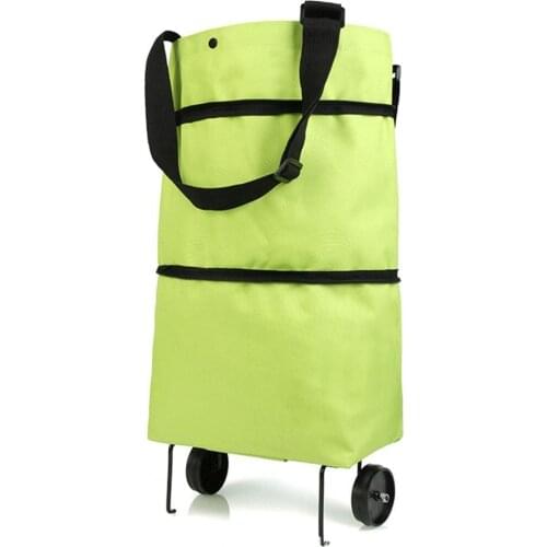 Shopping Bag Eco-friendly Collapsible Oxford Cloth Wheeled Climbing Cart Large Capacity and Wheeled Design for Outdoor