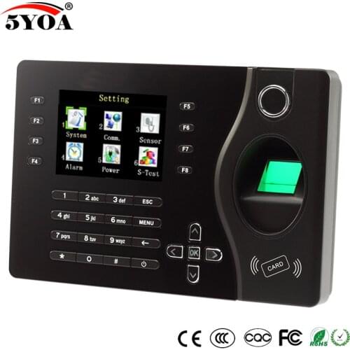 TCP IP Biometric Fingerprint Time Attendance Clock Recorder Employee Digital Electronic English Reader Machine USB RFID ID Card