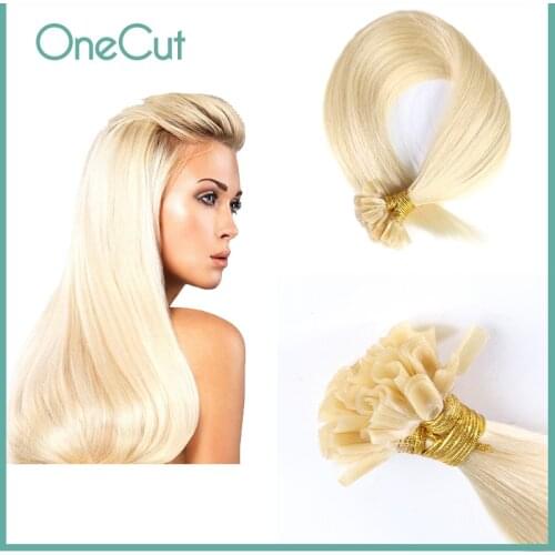 U Tip Hair Extensions Real Human Remy Hairpieces Natural Straight Keratin Capsules Pure Color Nails Pre-bonded Fusion Human Hair