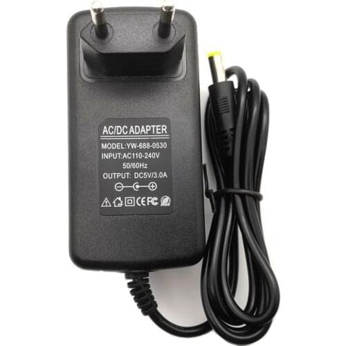 AC 100-240V to DC 5V 3A 3000mA Charger EU US Plug Power Supply Adapter 5.5x2.1mm / 5.5*2.1mm 5.5x2.5mm / 5.5*2.5mm