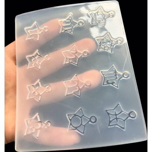 Mirror 12 Constellation Shape Crystal Epoxy Mold 16335