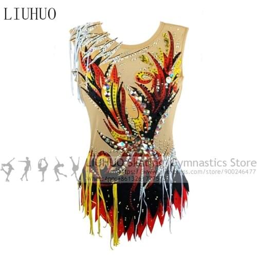 Aerobic Leotards Competition Ice Skating Dress Pole Women Girls Dance Costumes Teens Kids Ice Skating Dress