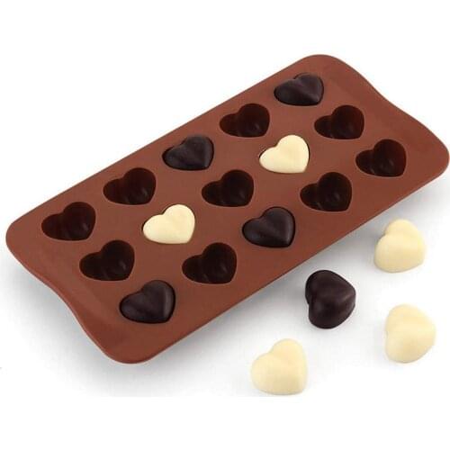 1pc Love Heart Shaped Silicone Chocolate Mould Turn Candy Kitchen Gadgets Cake Tools Over Mould Baking Baking Biscuit Z2Q6