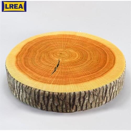 15HOTsale cojines pastoral style printed plant round creative Tree Stump Wood Sofa and Car seat Cushion Pillows 35cm*35cm*8cm