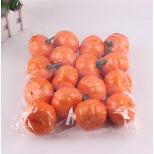 16Pcs/Set 5.5cm Small Lifelike Pumpkins Fall Foam Pumpkin Halloween Decoration Foam Event Party Supplies Home Decor