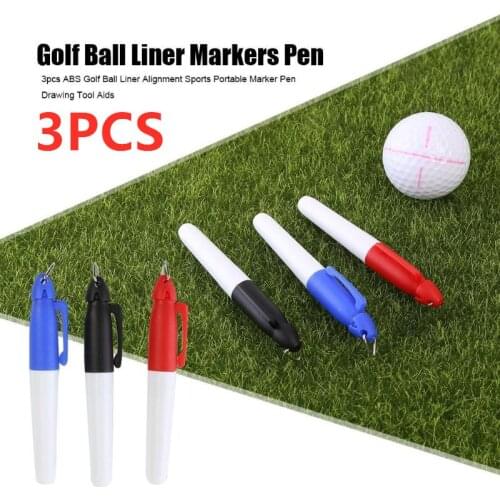 3PCS Red Blue Black Golf Ball Liner Markers Pen Drawing Alignment Marks Golf Equiptment Golf Accessories