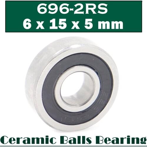 696 Hybrid Ceramic Bearing 6*15*5 mm ABEC-1 ( 1 PC) Industry Motor Spindle 696HC Hybrids Si3N4 Ball Bearings 3NC 696RS