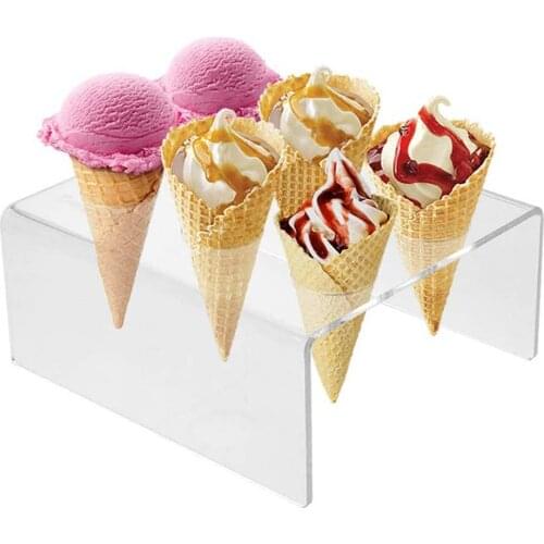 6 8 10 Hole Ice Cream Candy DisplayStand Acrylic Coaster Cake Ice Cream Cone Stand Wedding Party Buffet Display Kitchen Tools