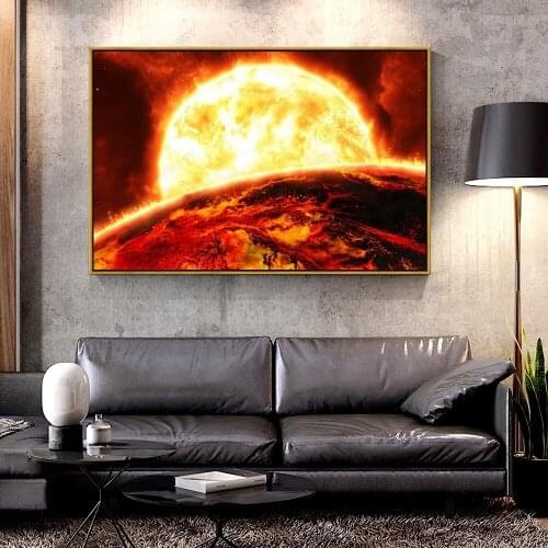 Artcozy Oil Canvas sun_planet Painting For Home Decoration Wall Art