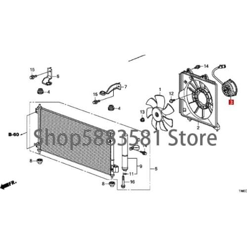 Car water tank electronic fan motor water tank radiator fan motor hon daa cco rd condenser electronic fan motor
