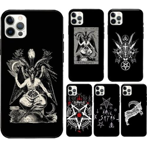 Baphoment and Satanic Hail Satan Fundas For iPhone 12 Pro Max Mini XR X XS Max SE 2020 6S 7 8 Plus 11 Pro Max Phone Case