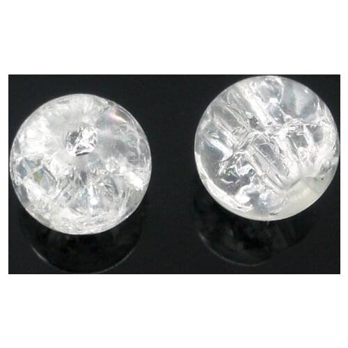 DoreenBeads 200 PCs Crackle Glass Round Beads 6mm Dia. Findings (B04924), yiwu