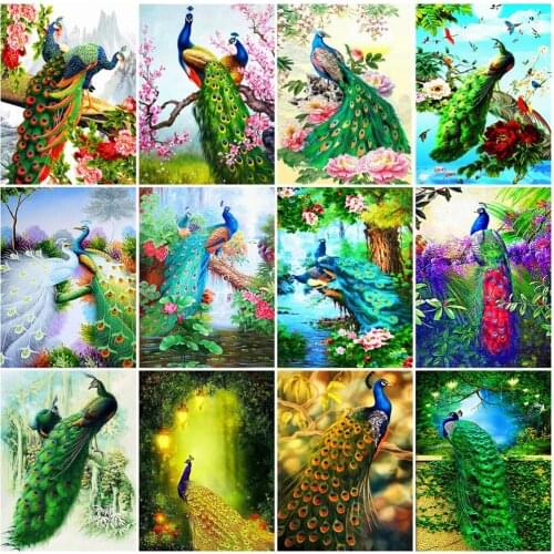 EverShine 5D Diamond Painting Animal Diamond Embroidery Peacock Full Square Beaded Embroidery Rhinestones Art Wall Decor
