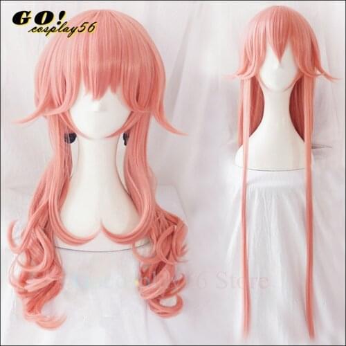 FGO Fate Grand Order Extra Cosplay Wig Servant Caster Tamamo no Mae Curly Pink Curls Long Straight Synthetic Hair for Adult