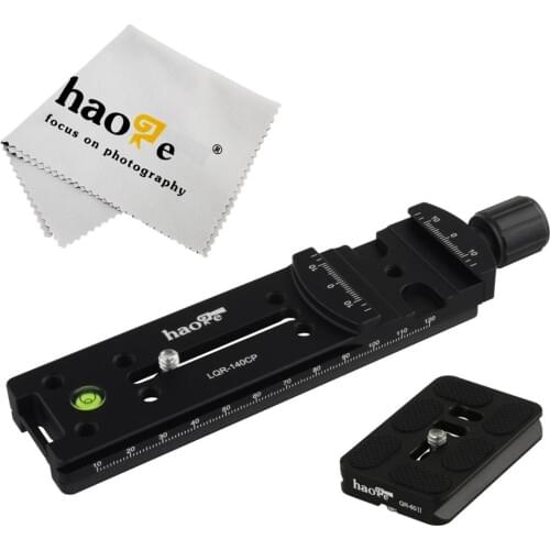 Haoge 140mm Focusing Rail Nodal Slide with 60mm Plate for Arca Swiss Sunwayfoto Benro
