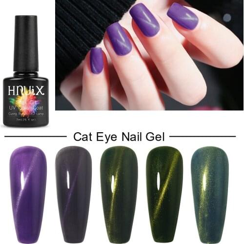 HNUIX 7.5ml Nail Polish Magnet Cat Eye Set Soak Off Semi Vernis Permanant Holographic Glitter Gel Lacuqer UV LED Varnish