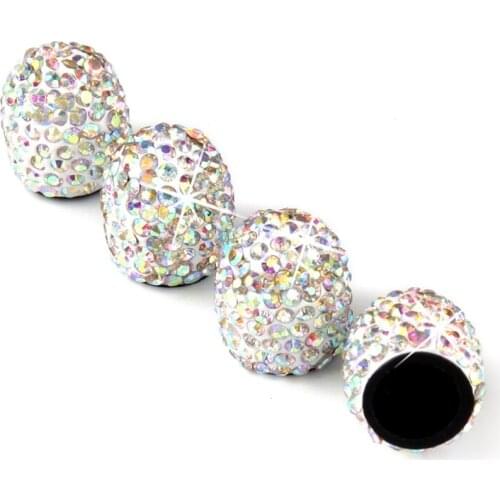 Rhinestone Crystal Car Tire Valve Stem Caps Shiny Diamond Wheel Tire Airtight Cover Automotive Decor Luxury Car Decora Universal