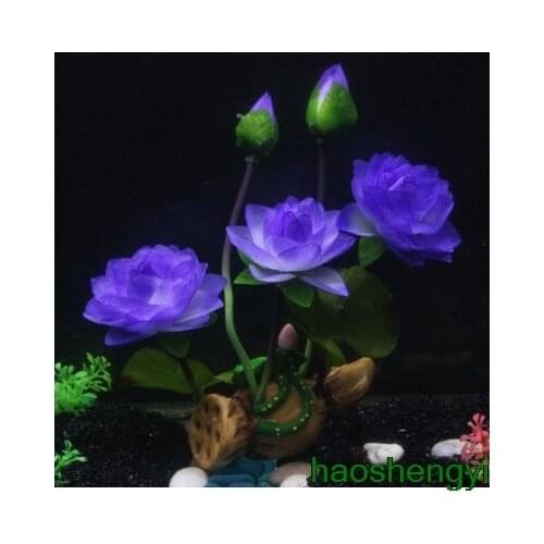 Hot sale simulation lotus root lotus flower fish tank decoration fake flower Aquarium landscaping red lotus silk cloth