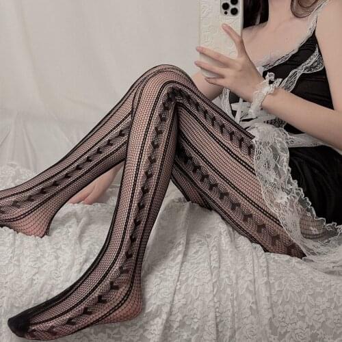 Gothic Sexy Stockings Medias Sweet Heart Lolita Tights Erotic Cosplay Plus Size Women Fishnet Pantyhose Sexy Underwear Costumes