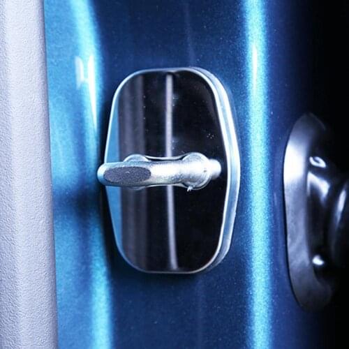 4Pcs Stainless Steel Car Door Lock Sticker Cover for Peugeot 301/308/407/508