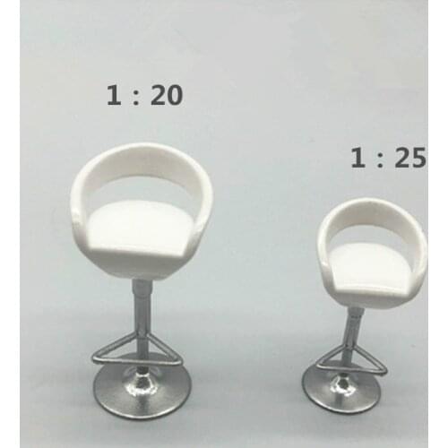 1:20 1:25 Scale White Color DIY Dollhouse DIY Bar Stool Model Miniature Indoor Model Toy