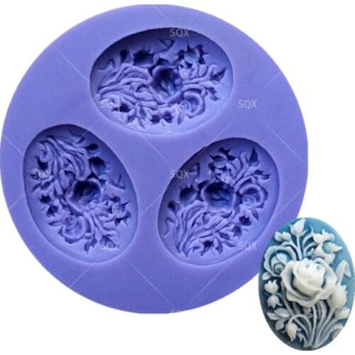 3 Chamber Lace Flower Vine Soft Shaped Silicone Mold Cake Decorating Baking Tools Kitchen Accessories SQ15204