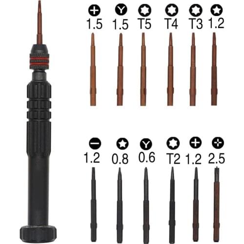 12 in 1HSS Black Handle Hex Screwdriver Tool Set for Mobile Phone Repair Tools Electronics Repair Accessories Screwdriver Bit